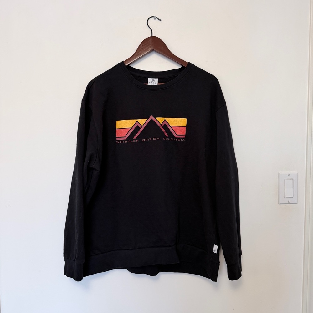 Striped Mountain Scene Graphic Sweater 🏔️